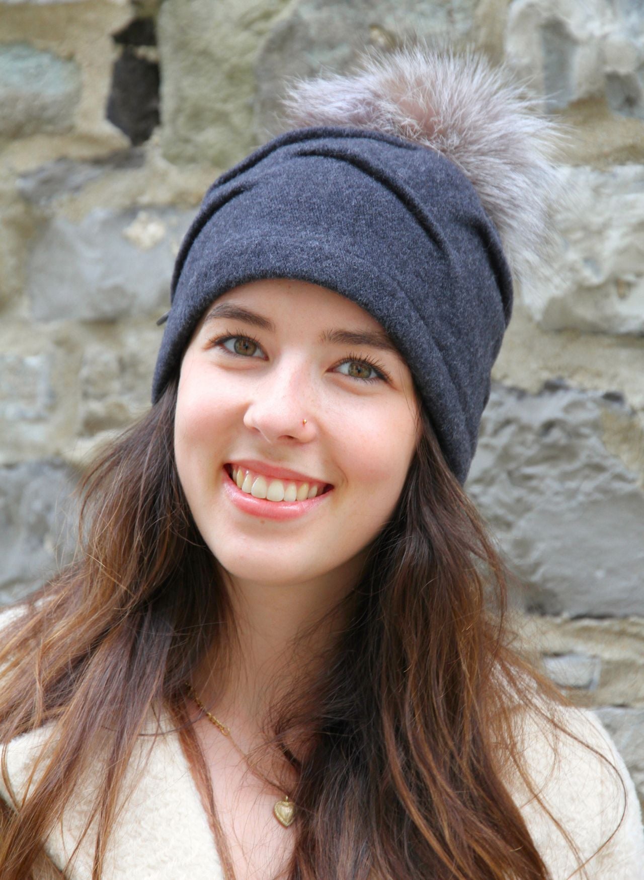 Canadian Hat 1918 100% wool hat with pompom Canadian Hat Cici Ormos with Pom pom | Roxann main image 3