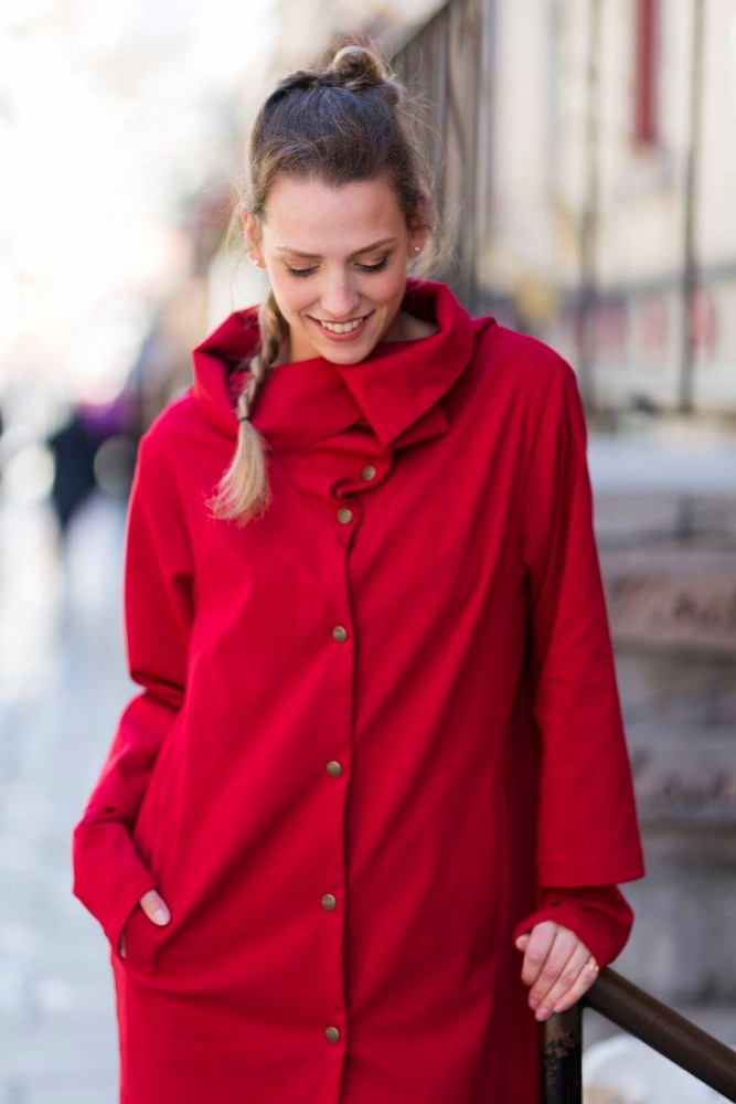 Manteau Look Jupe Rouge Hiver Urbania Coat Red